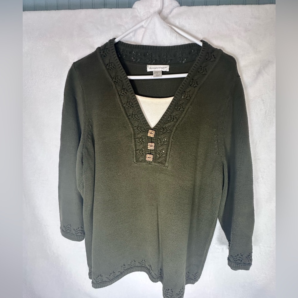 Christopher & Banks Forest Green Sweater
